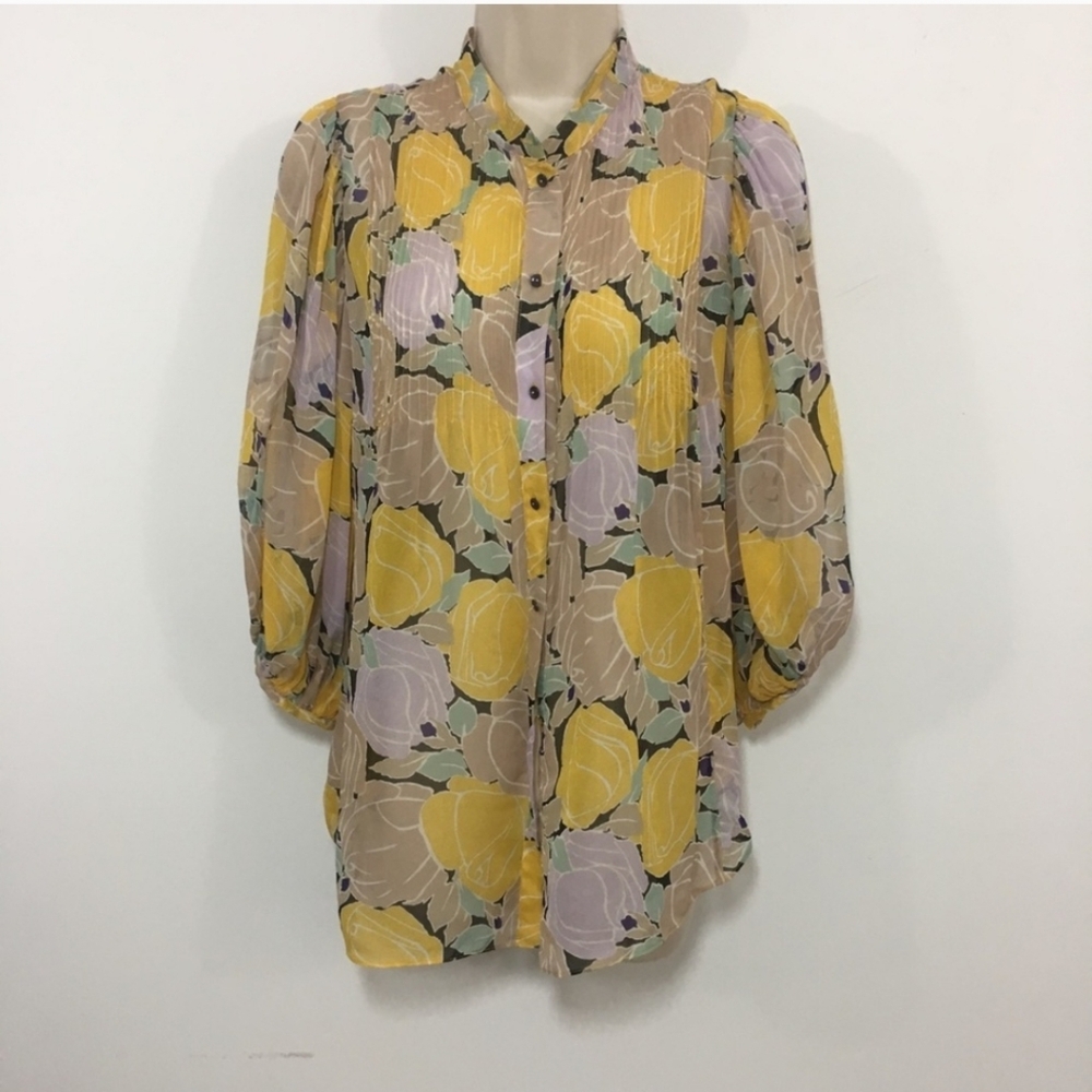 DVF Silk Blouse Yellow Diane Von Furstenberg Yellow Blouse